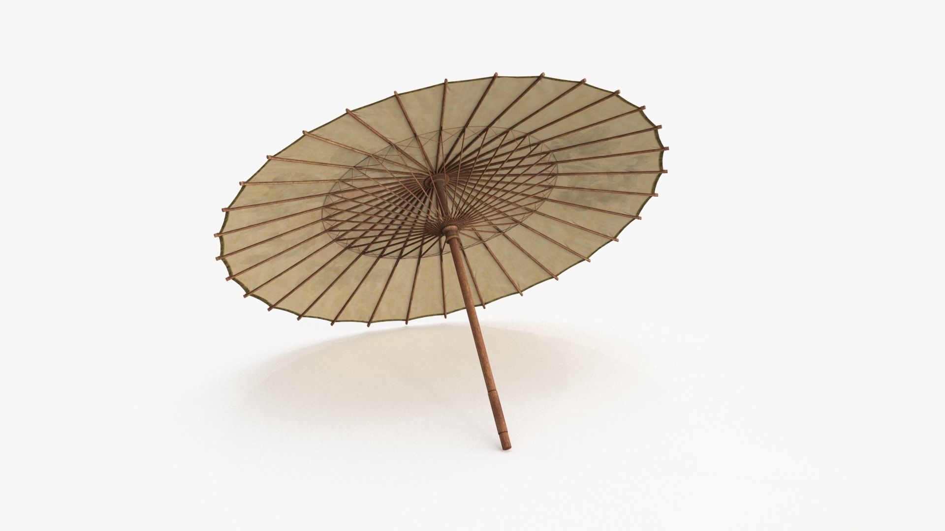 Chinese Paper Umbrella Low-poly 3D model_8