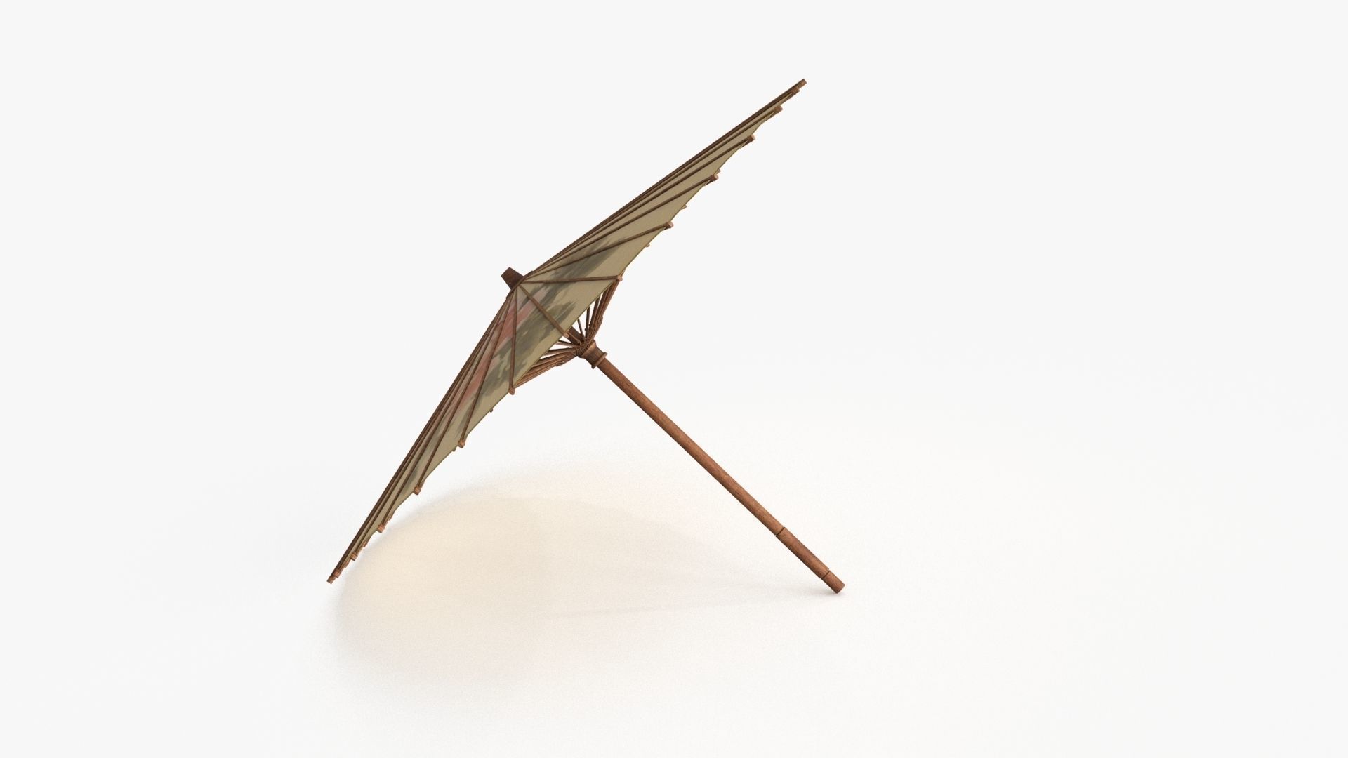 Chinese Paper Umbrella Low-poly 3D model_10