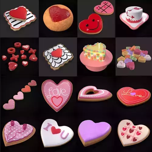 Valentine Mix Eight - Heart Treats 3D Model Collection