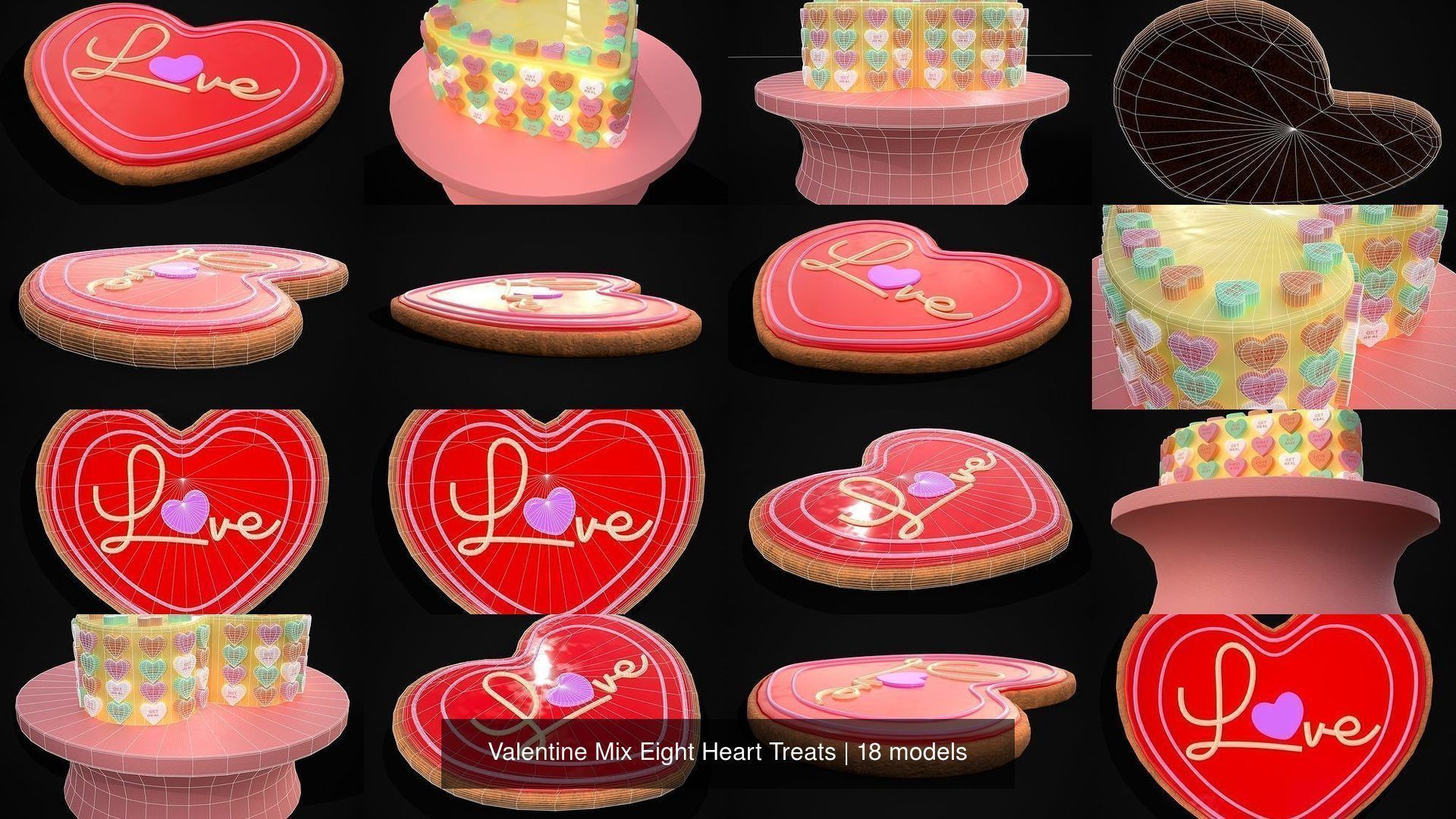 Valentine Mix Eight - Heart Treats 3D Model Collection_5