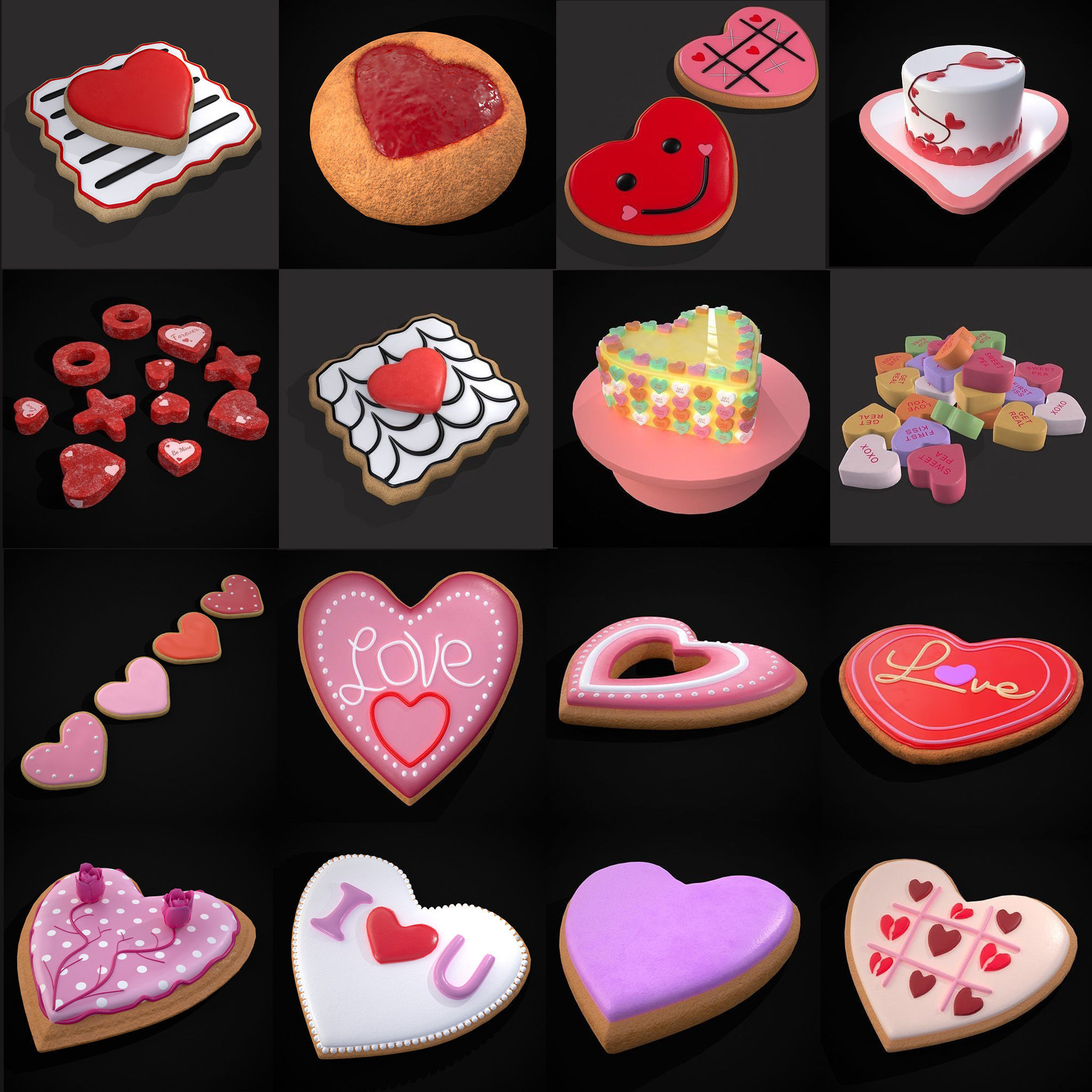 Valentine Mix Eight - Heart Treats 3D Model Collection_6
