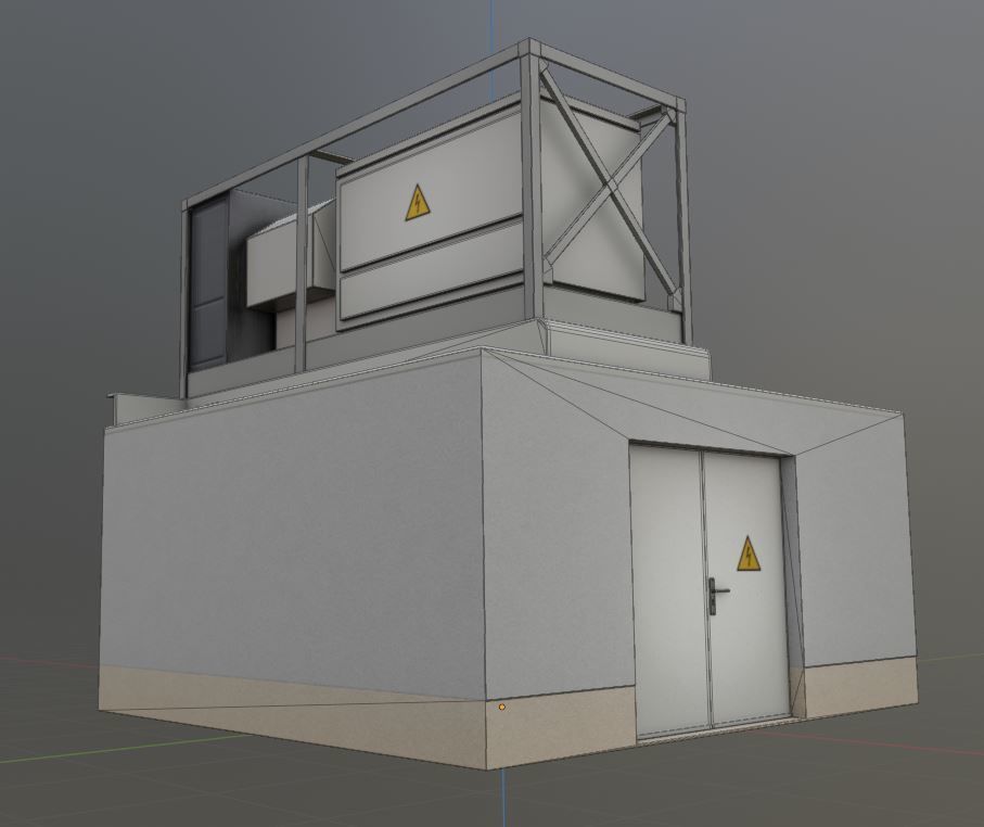 Power Storage Container with Control Module 2 Low-poly 3D model_2