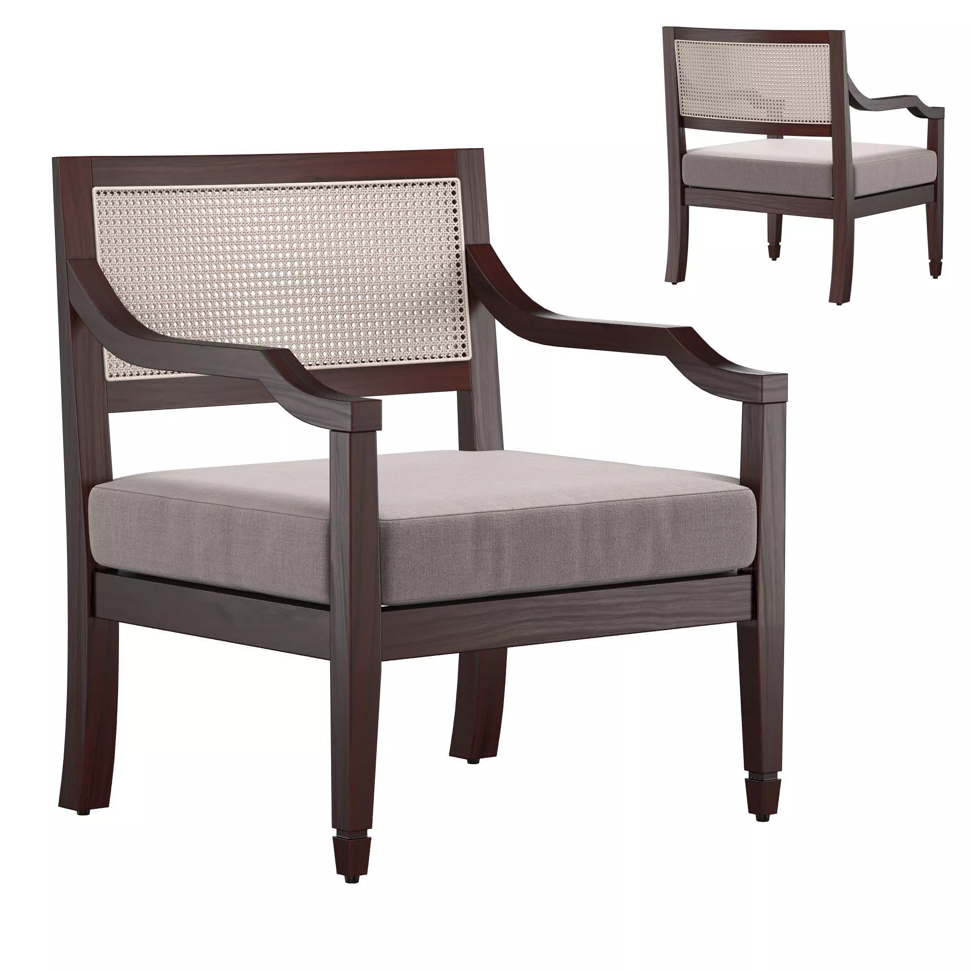 CASA RATTAN BACK ARMCHAIR 3D model