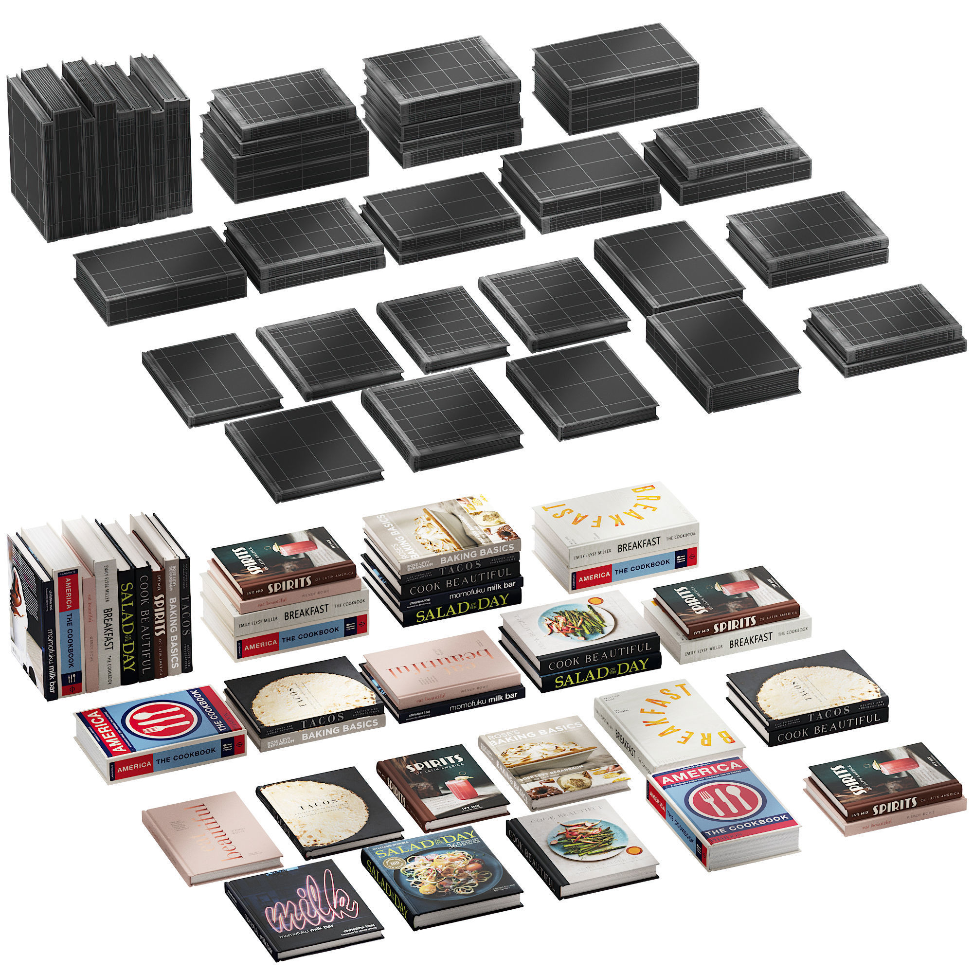 145 decorative books set 16 kitchen and cooking P02 3D model_5