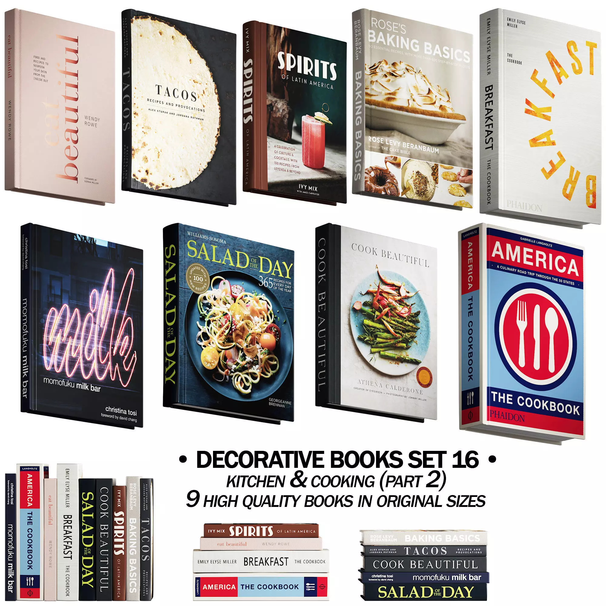 145 decorative books set 16 kitchen and cooking P02 3D model_0