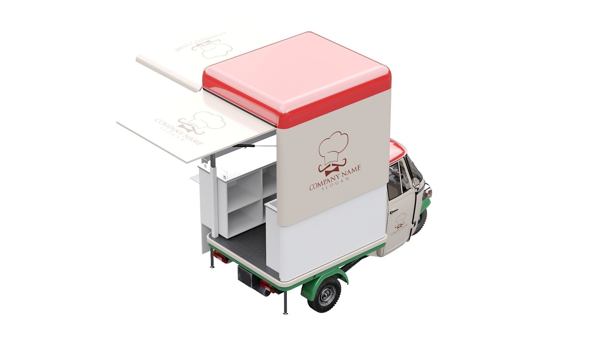 Piaggio Ape V-Curve Food Track 3D model_10