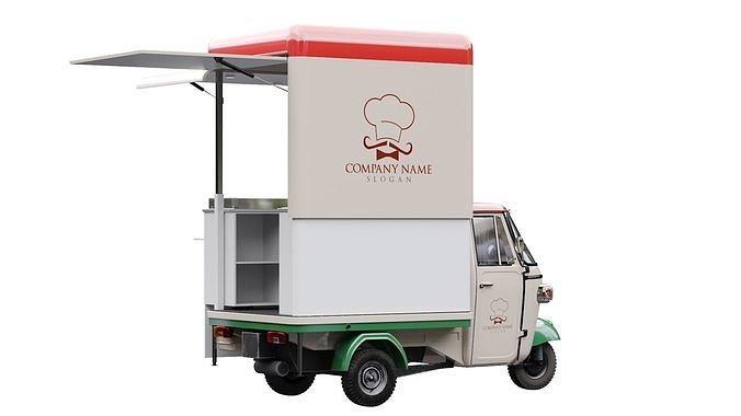 Piaggio Ape V-Curve Food Track 3D model 6