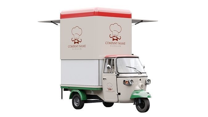 Piaggio Ape V-Curve Food Track 3D model 7