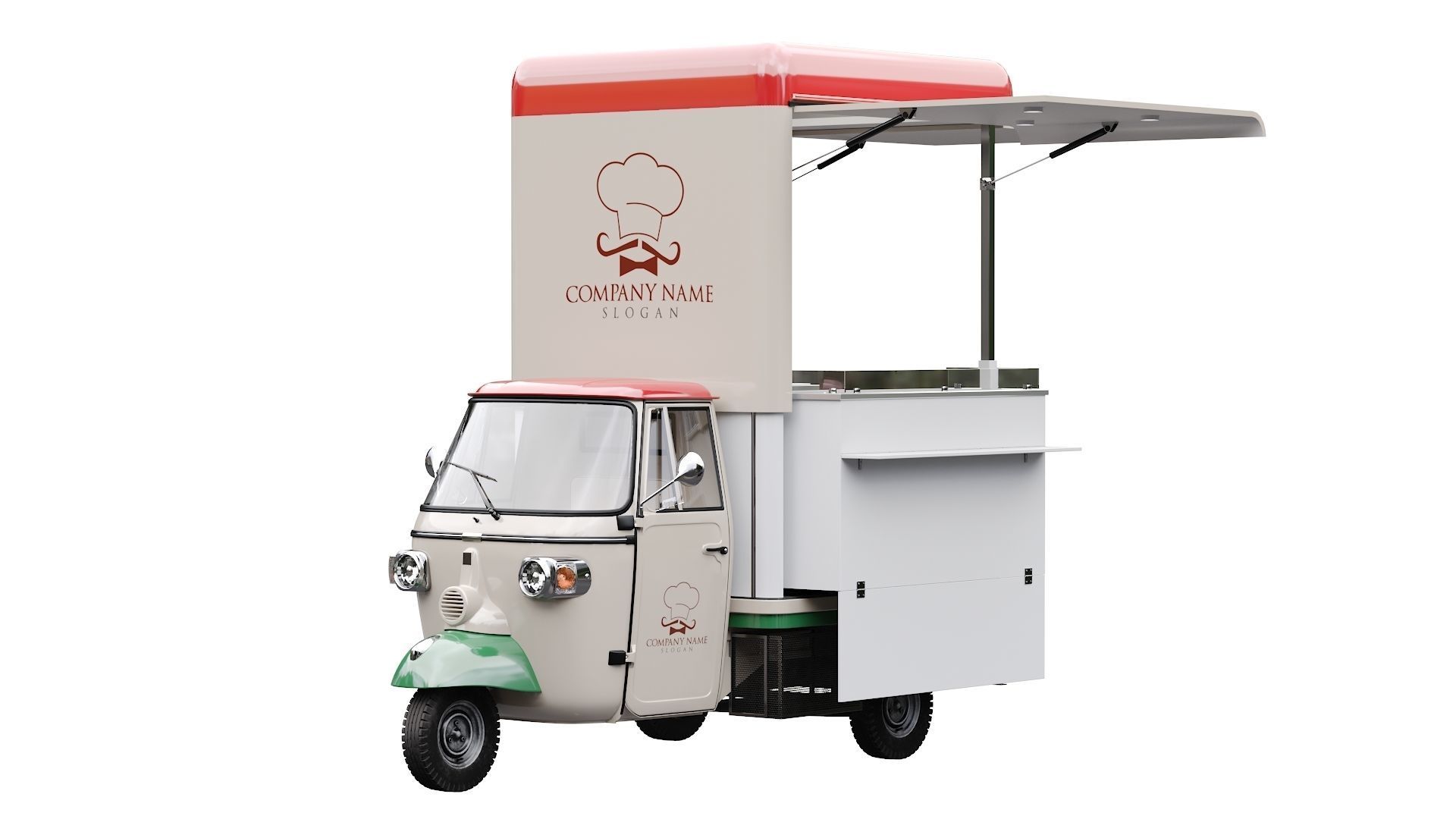 Piaggio Ape V-Curve Food Track 3D model_2
