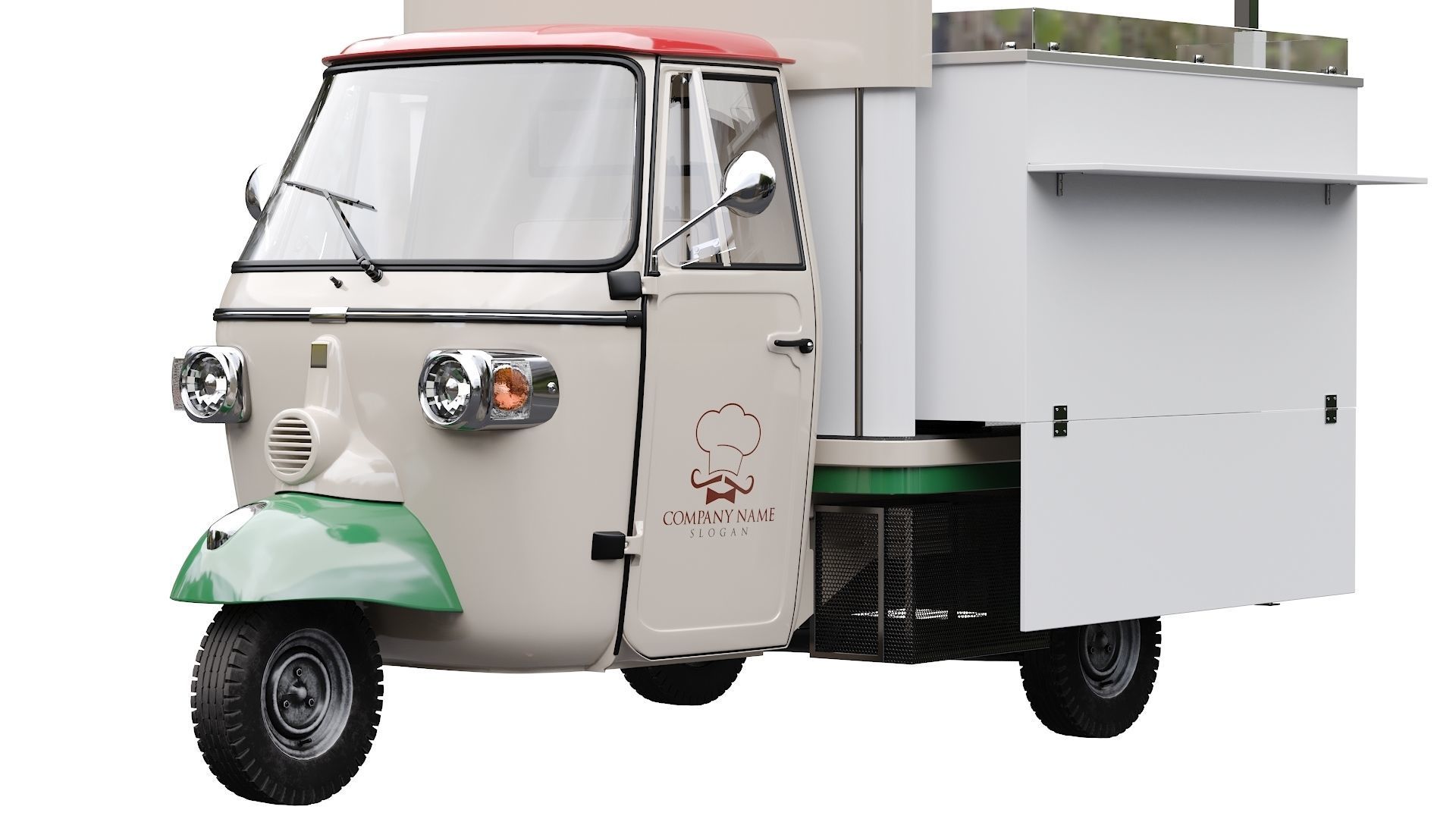 Piaggio Ape V-Curve Food Track 3D model_11