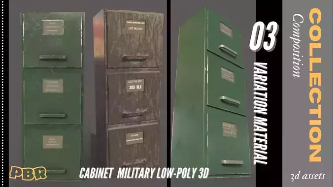 Cabinet  Military Low-poly 3D model Low-poly 3D model