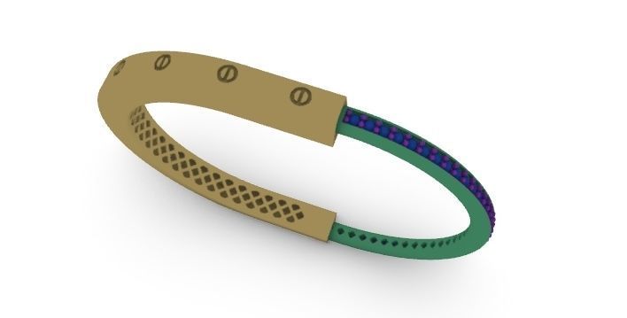 TIFFANY LOCK BANGLE WITH DIAMOND FASHION MODEL 3D print model_8