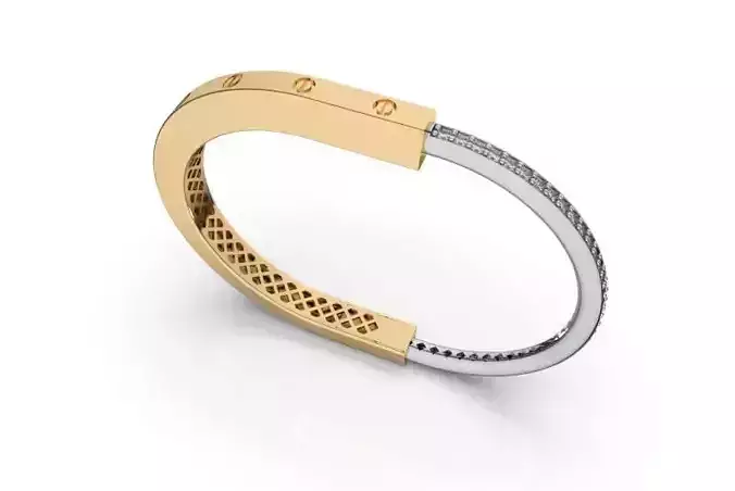 TIFFANY LOCK BANGLE  WITH DIAMOND FASHION MODEL