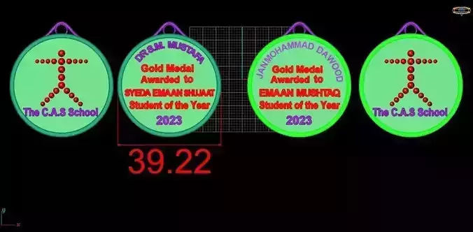 2 Gold Medal locket 3D print model