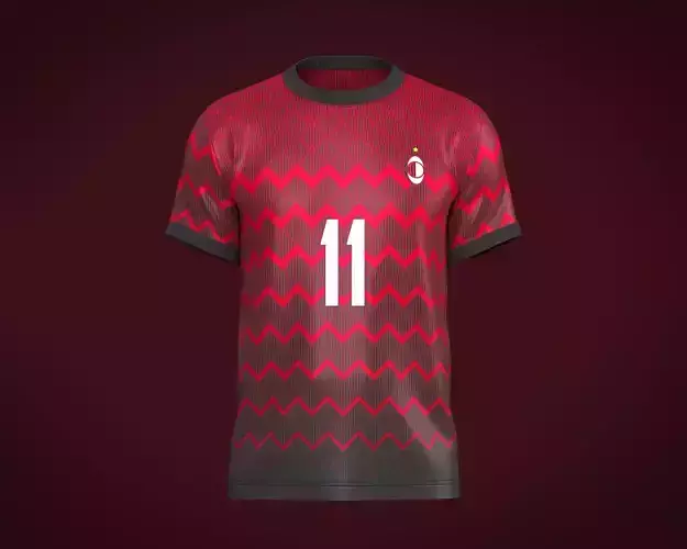 Soccer Football Cherry Red with Black Jersey Player-11