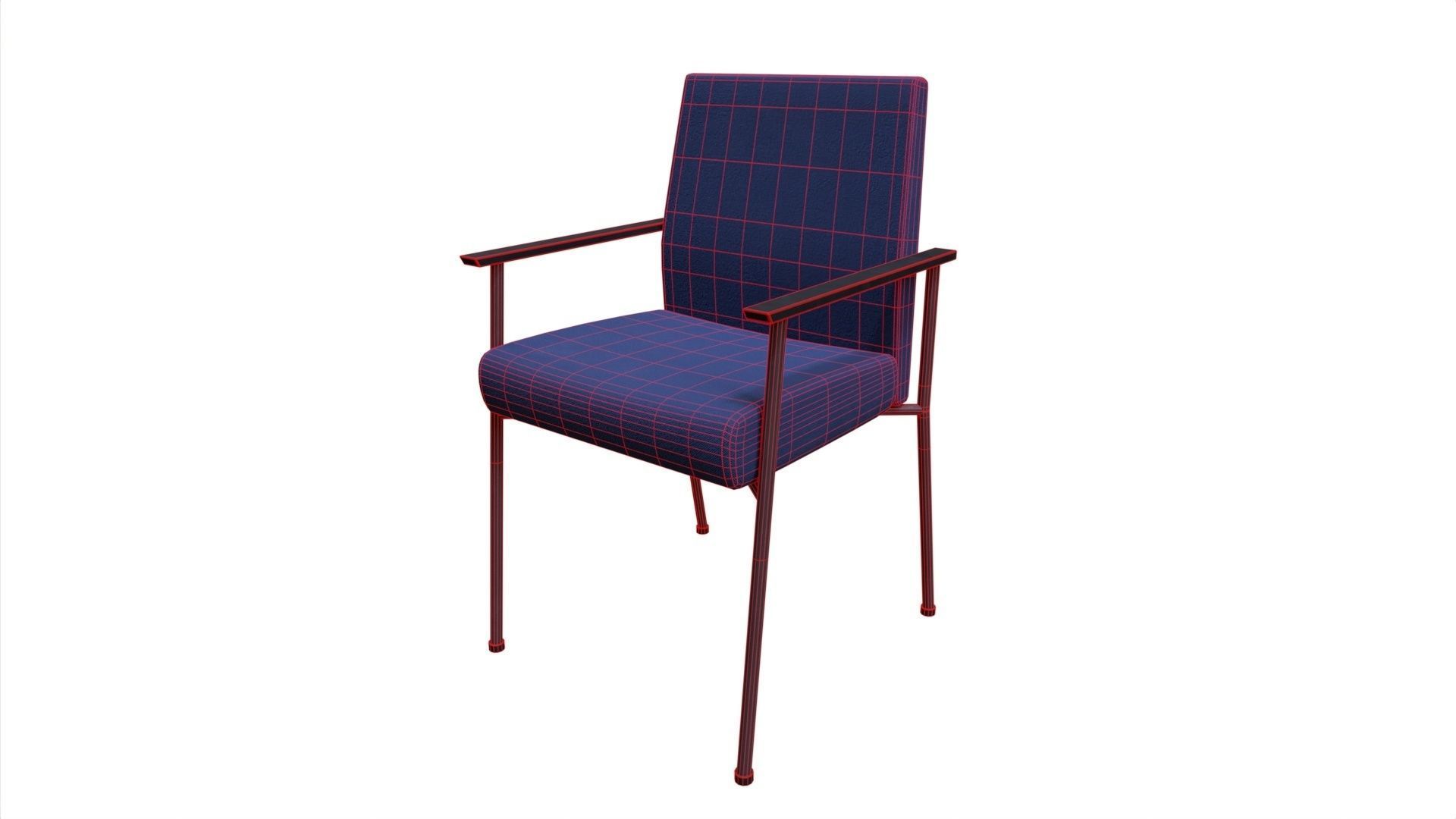 Chair 18 Low-poly 3D model_2