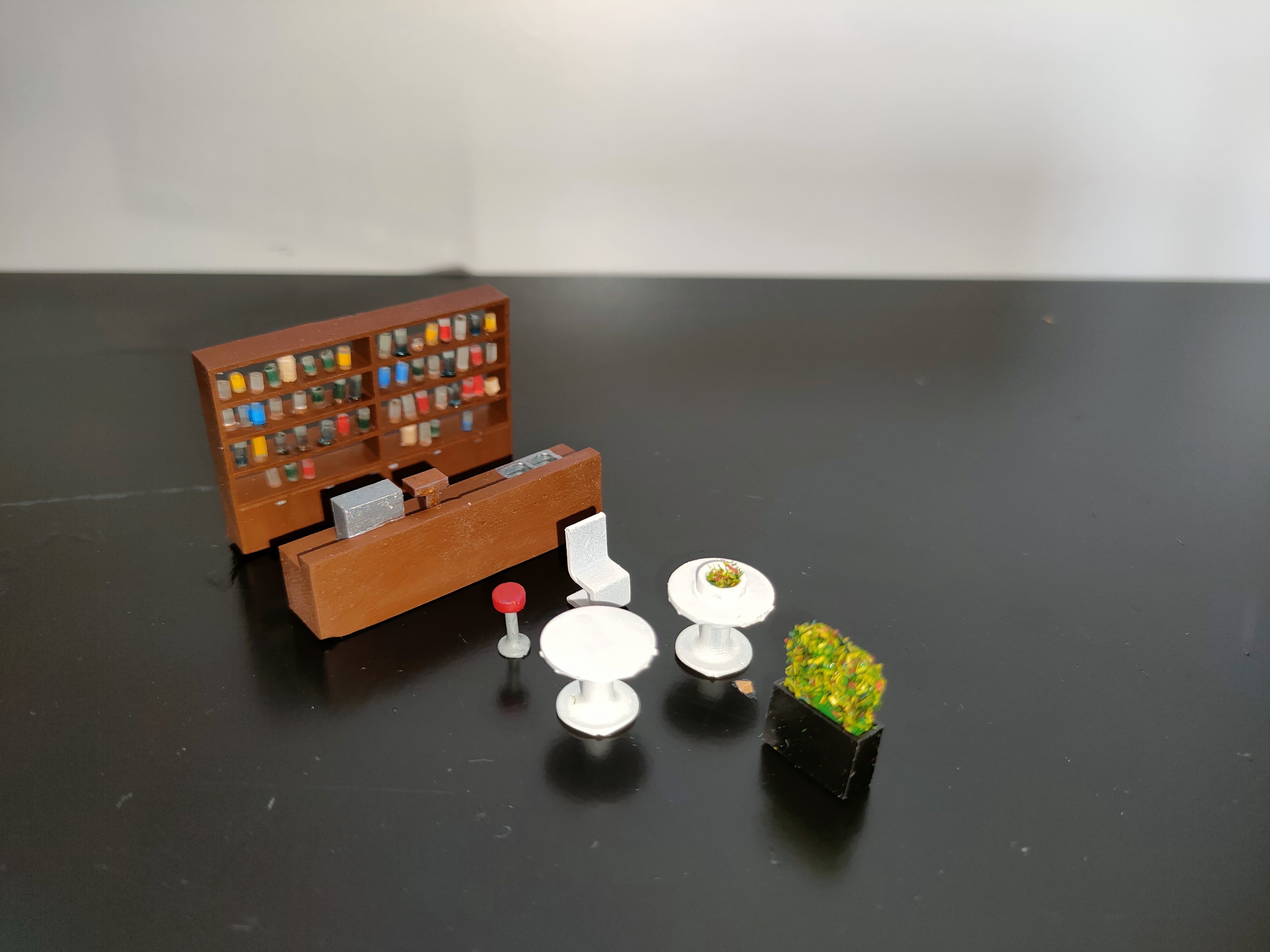 Bar and Restaurant furniture - H0 Scale 3D print model_1