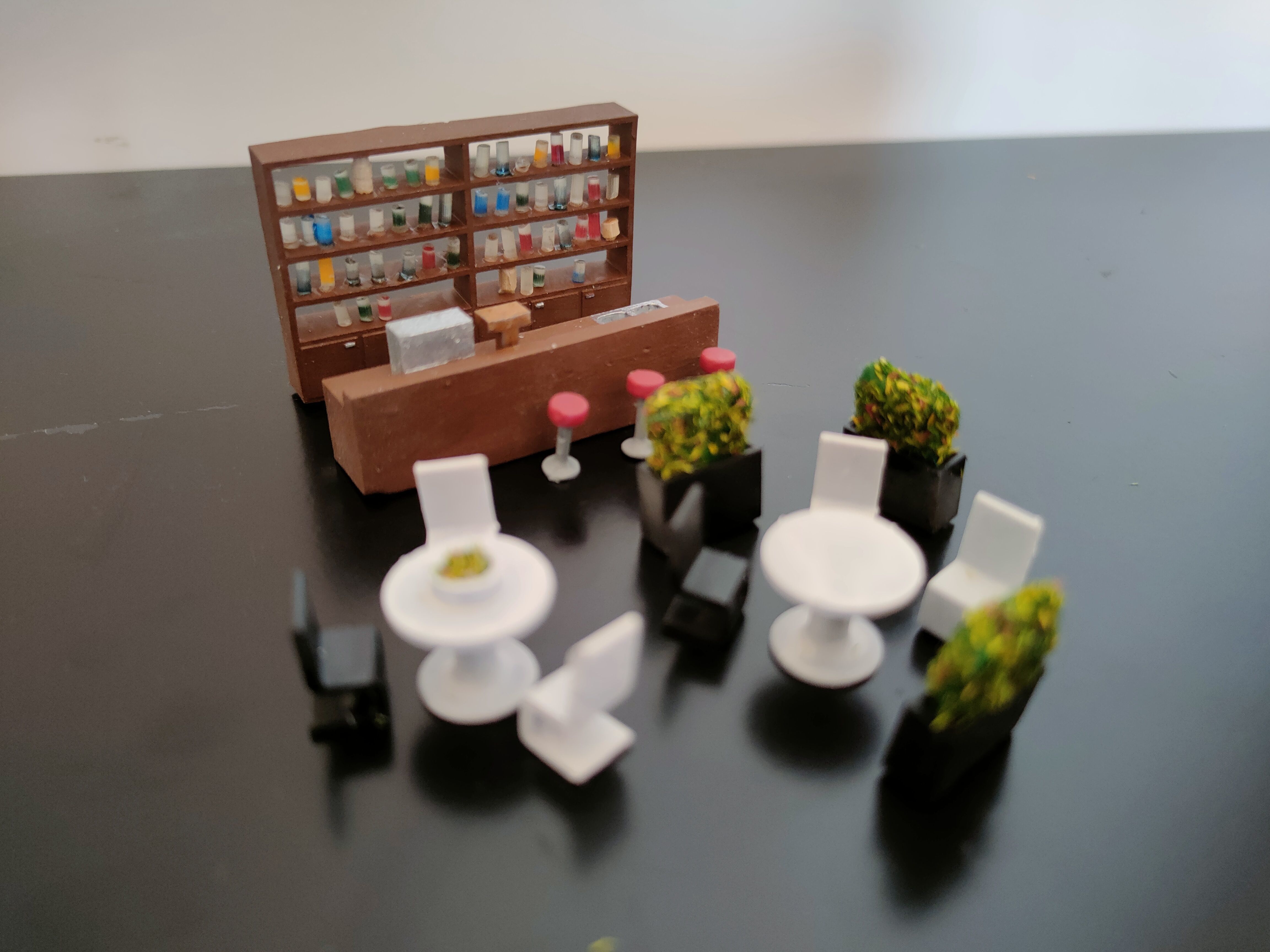 Bar and Restaurant furniture - H0 Scale 3D print model_2