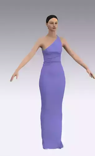 dress one shoulder dart look 