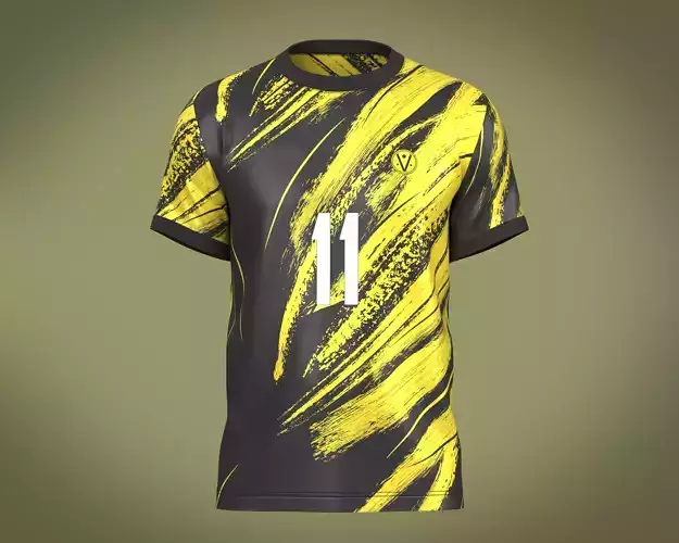Soccer Football Golgen yellow with black Jersey Player-11