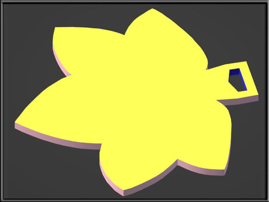 CHOPPING BOARD LEAF Low-poly 3D model_2