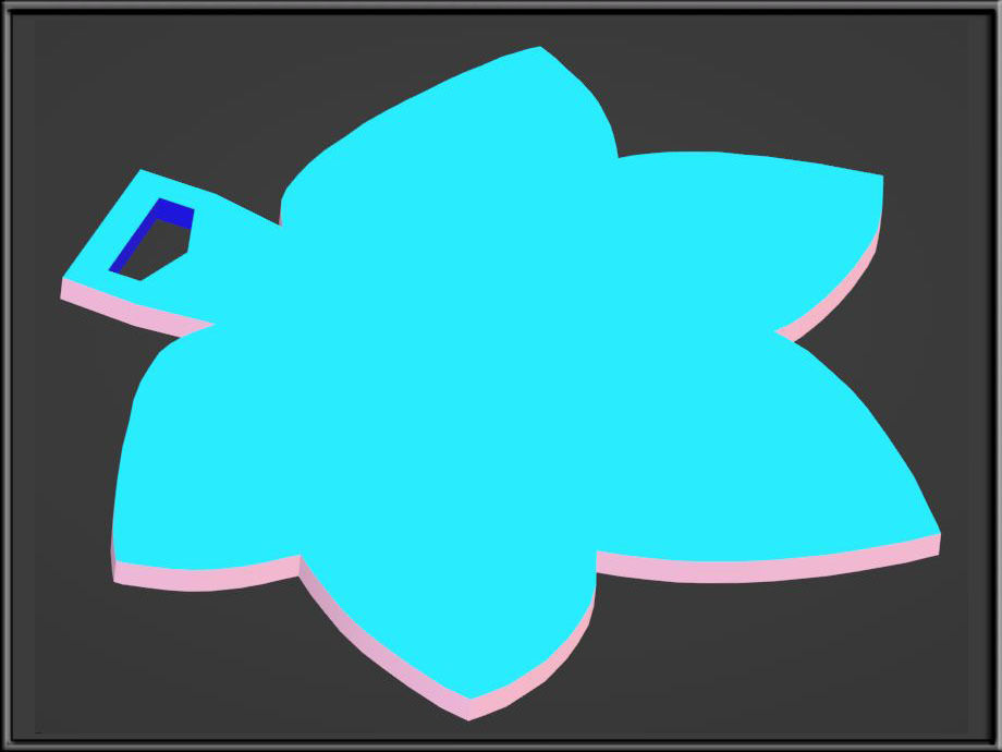 CHOPPING BOARD LEAF Low-poly 3D model_3