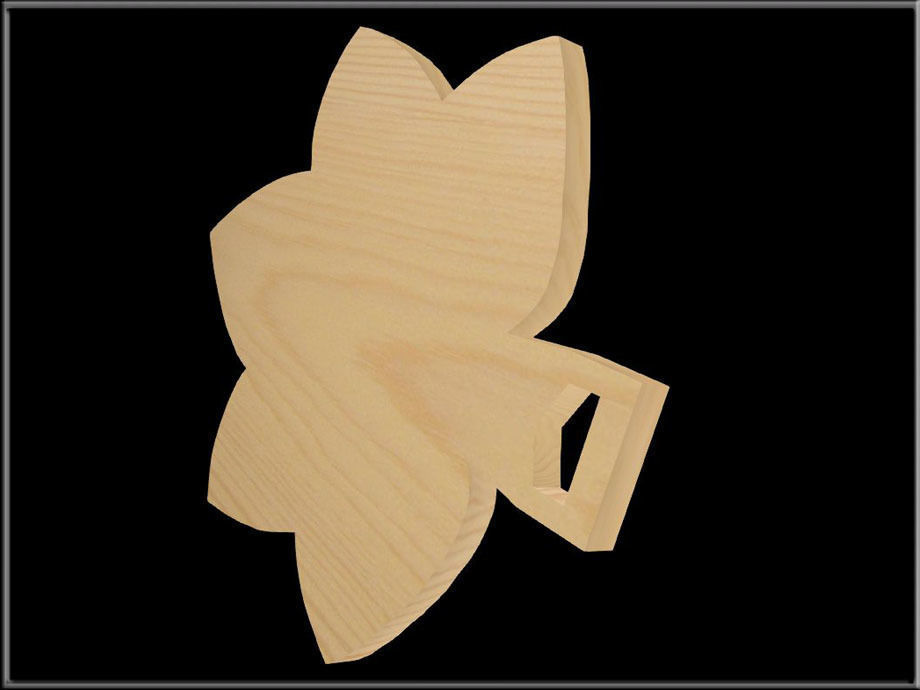 CHOPPING BOARD LEAF Low-poly 3D model_1