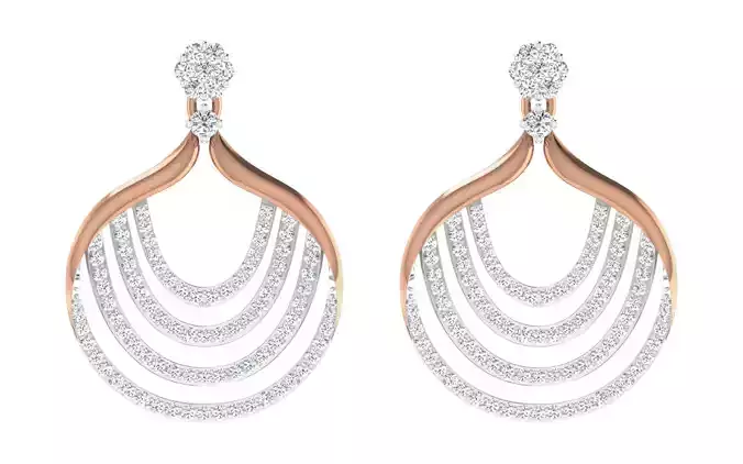 Women Drop earrings 3dm render detail