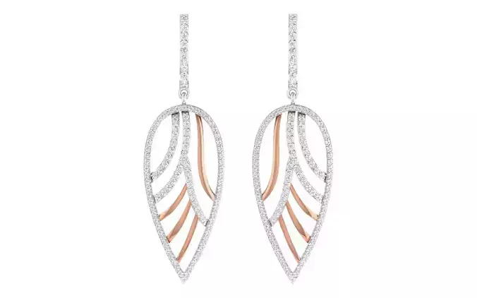 WomenDrop earrings 3dm render detail