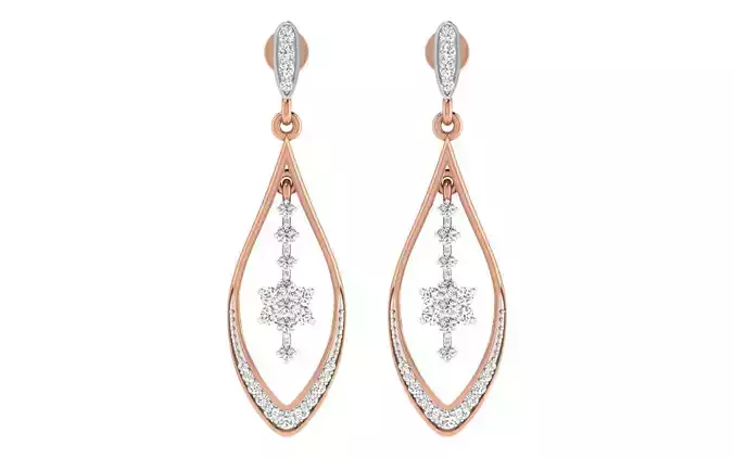 Women Drop earrings 3dm render detail