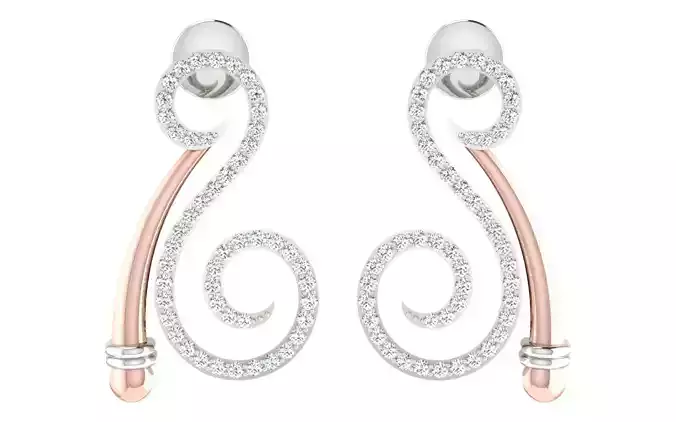 Women Studs earrings 3dm render detail