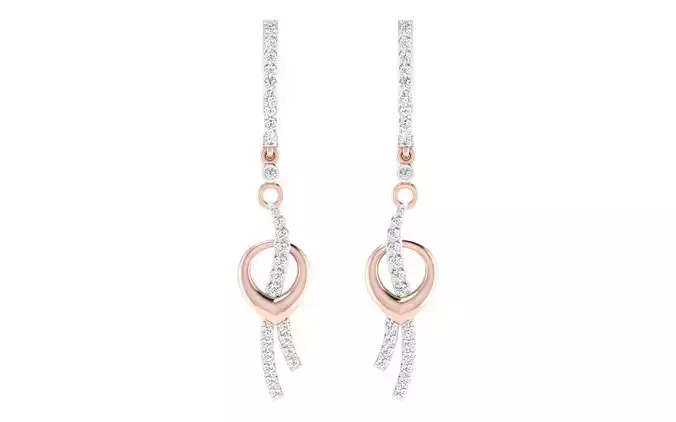 Women Drop earrings 3dm render detail