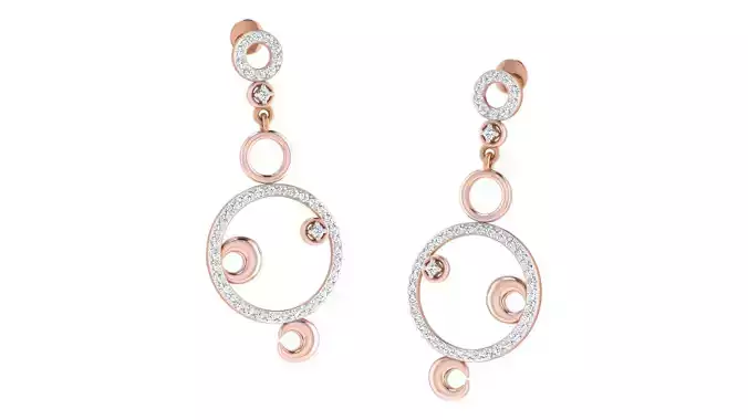 Women Drop earrings 3dm render detail