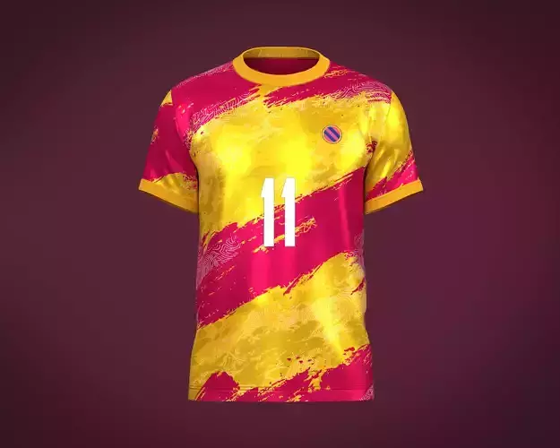 Soccer Football Magenta and Yellow Jersey Player-11