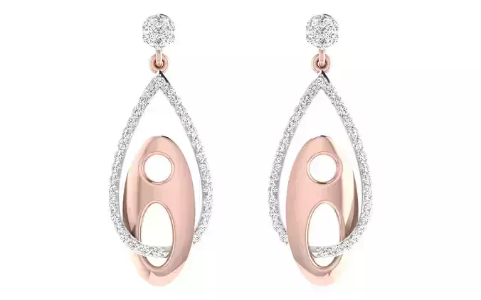 Women Drop earrings 3dm render detail