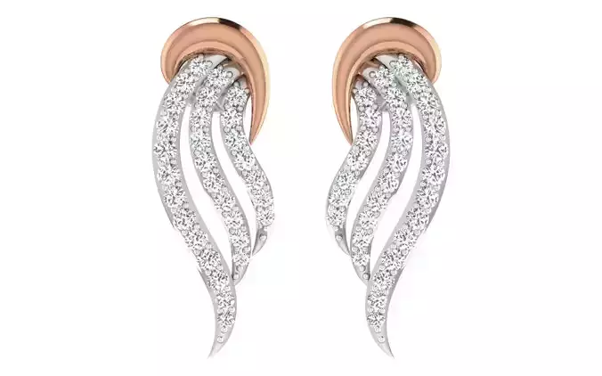 Women Studs Earrings 3dm renders detail