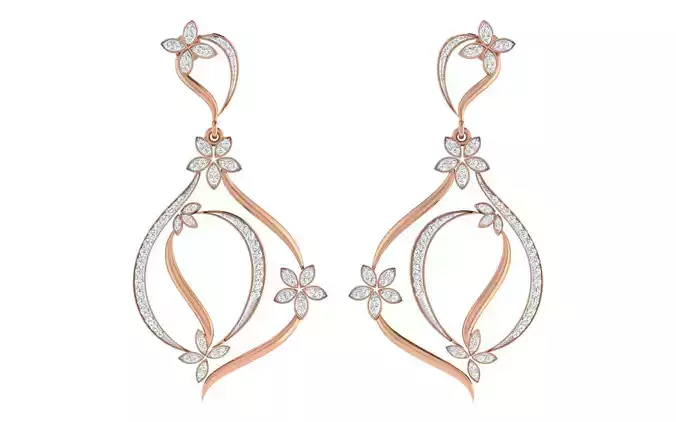 Women Drop Earrings 3dm renders detail
