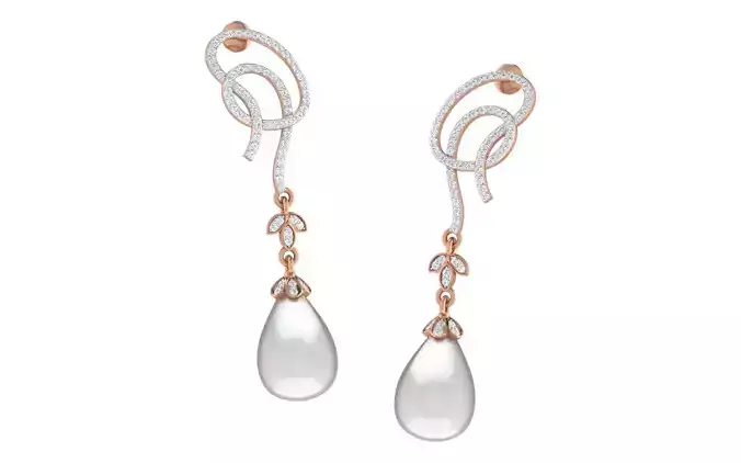 Women Long Earrings 3dm renders detail