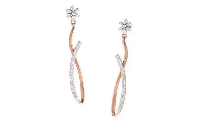 Women Long Earrings 3dm renders detail