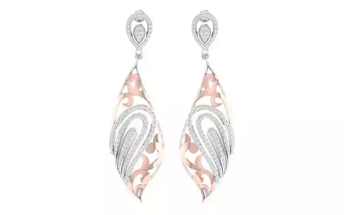 Women Drop Earrings 3dm renders detail