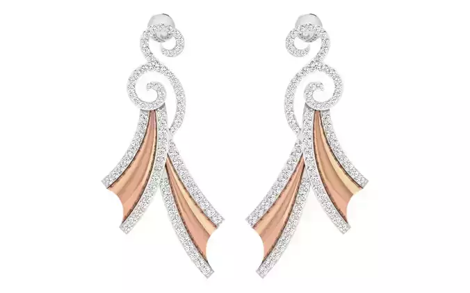 Women Studs Earrings 3dm stl renders detail