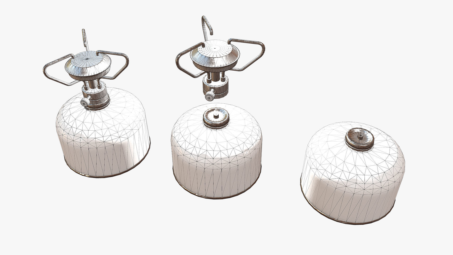 Travel Gas Burner Low-poly 3D model_1