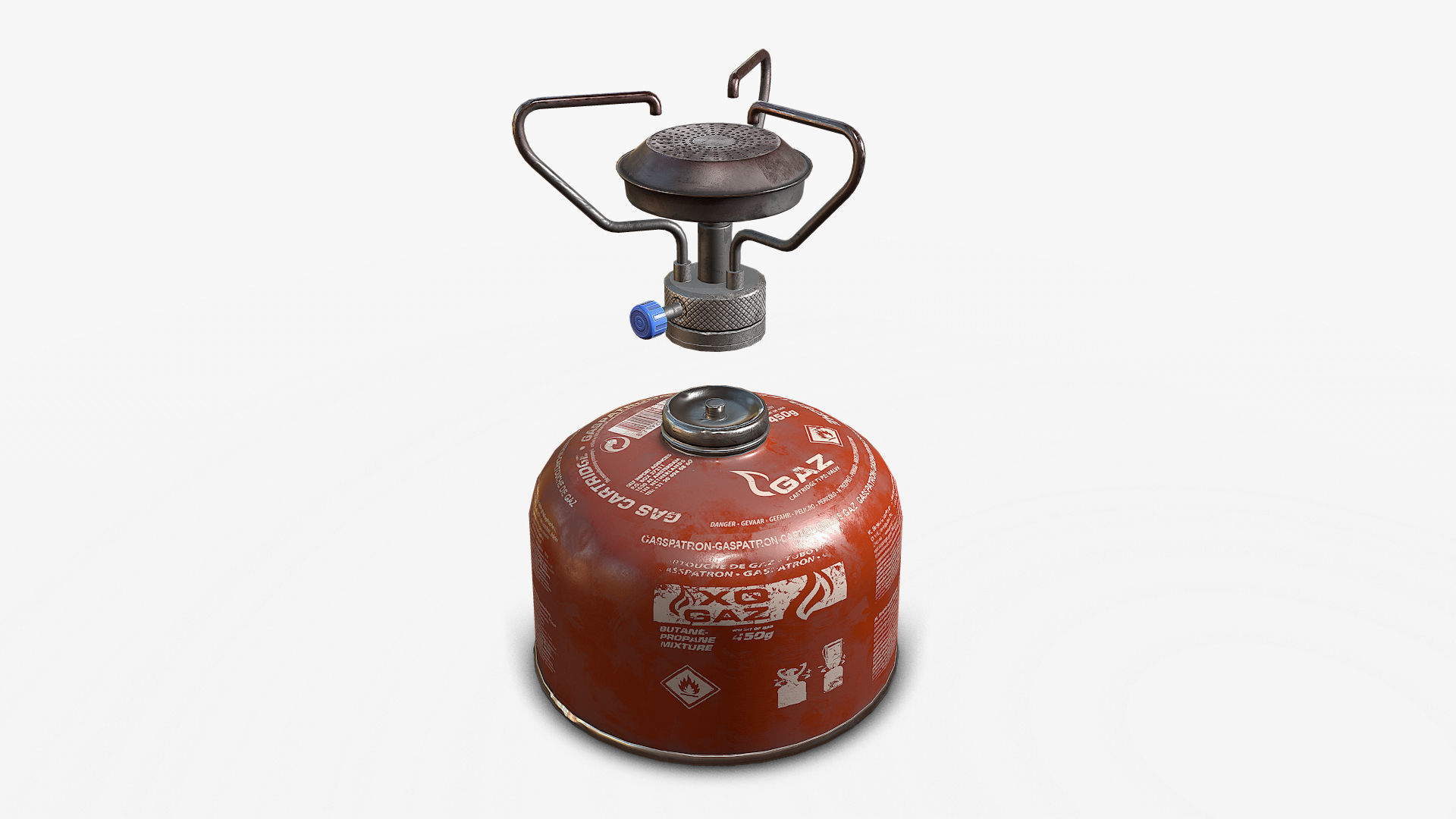 Travel Gas Burner Low-poly 3D model_8