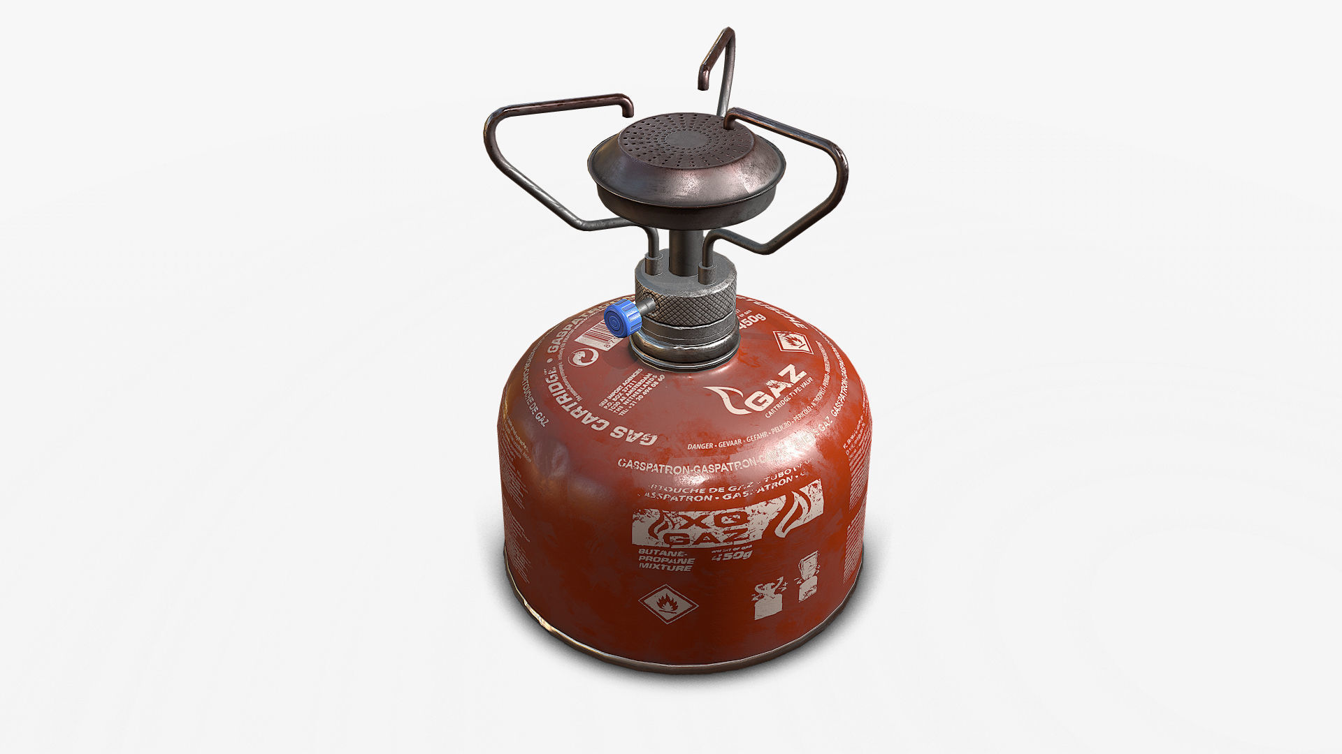 Travel Gas Burner Low-poly 3D model_7