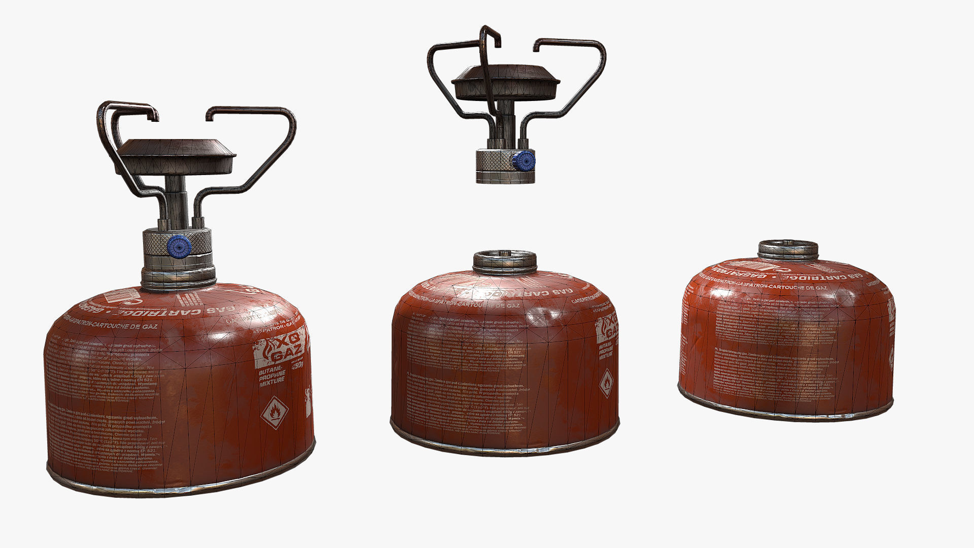 Travel Gas Burner Low-poly 3D model_2