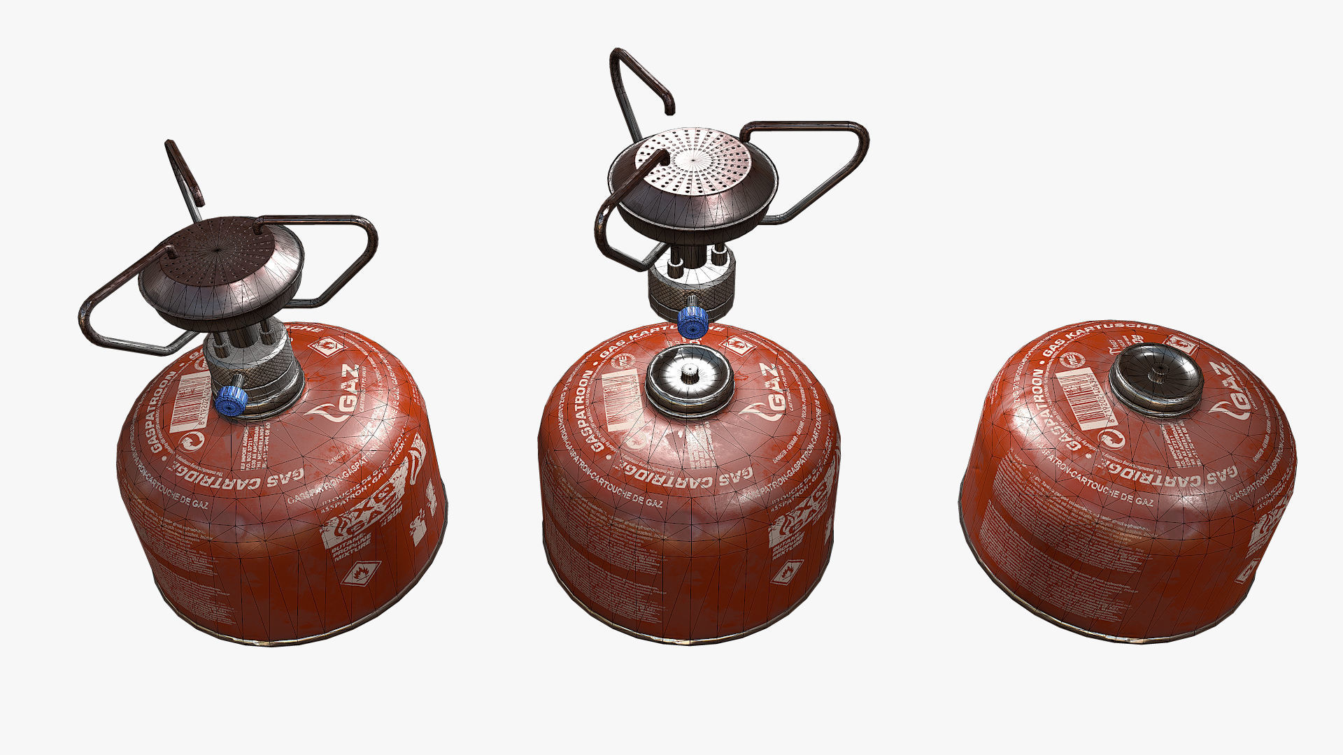 Travel Gas Burner Low-poly 3D model_3