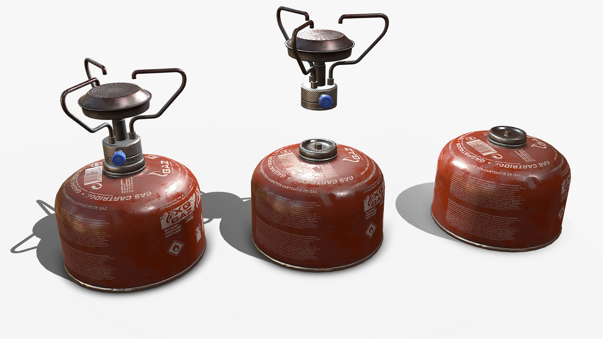 Travel Gas Burner Low-poly 3D model_9