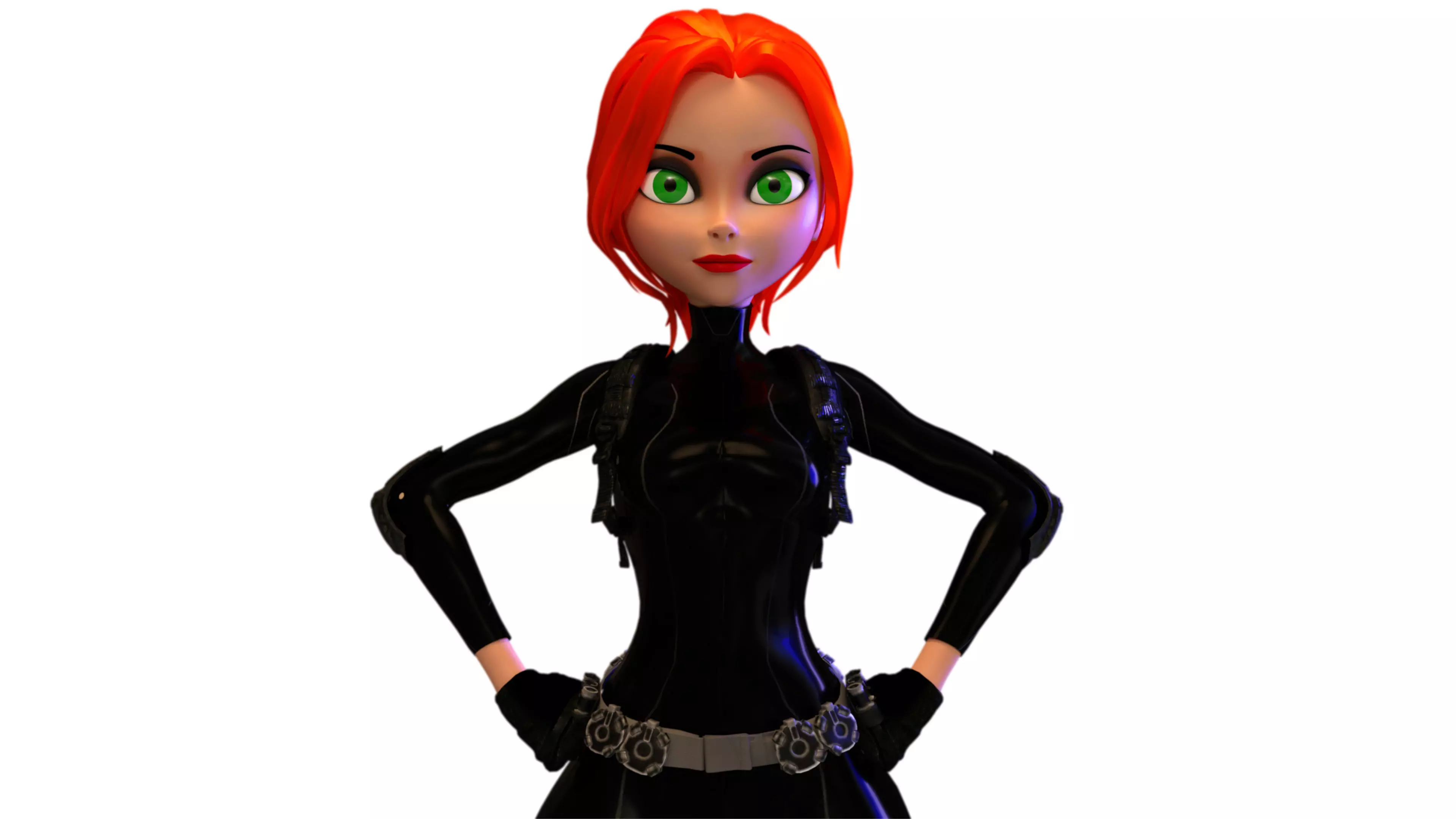 Cartoon Black Widow Low-poly 3D model
