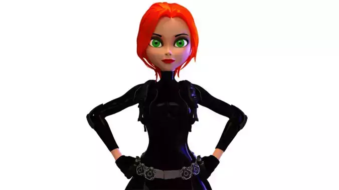 Cartoon Black Widow