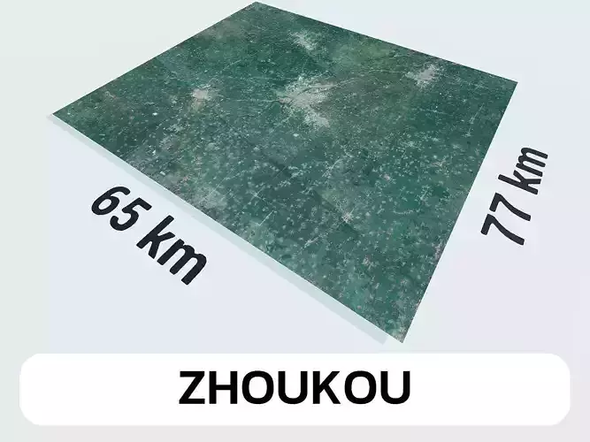 Zhoukou China City Landscape 3D Model